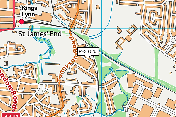 PE30 5NJ map - OS VectorMap District (Ordnance Survey)