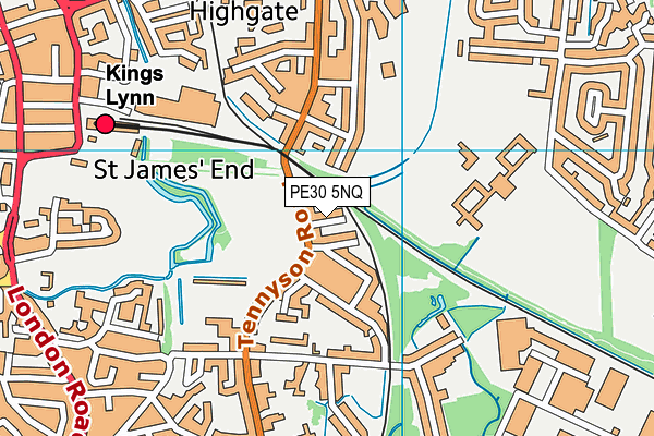 PE30 5NQ map - OS VectorMap District (Ordnance Survey)