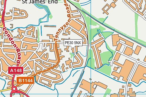 PE30 5NX map - OS VectorMap District (Ordnance Survey)