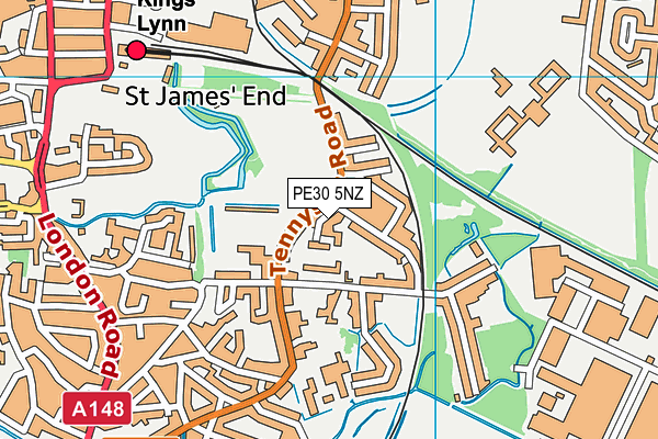 PE30 5NZ map - OS VectorMap District (Ordnance Survey)