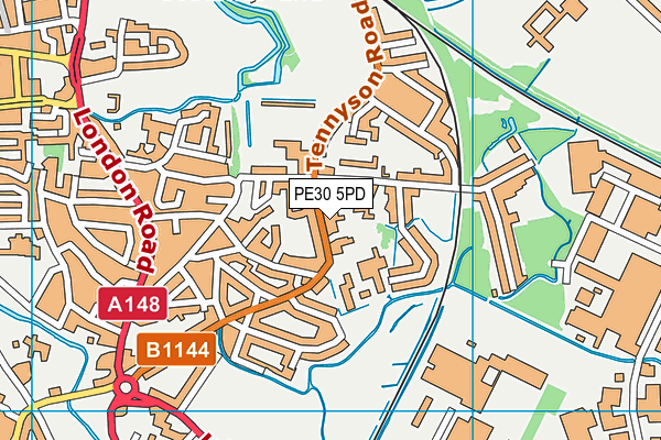 PE30 5PD map - OS VectorMap District (Ordnance Survey)