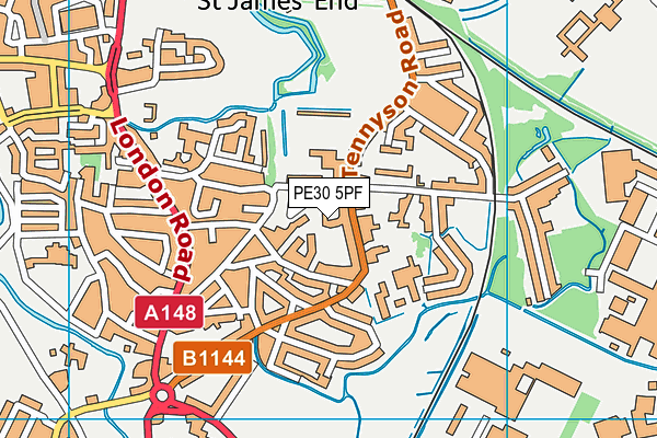 PE30 5PF map - OS VectorMap District (Ordnance Survey)