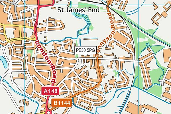 PE30 5PG map - OS VectorMap District (Ordnance Survey)