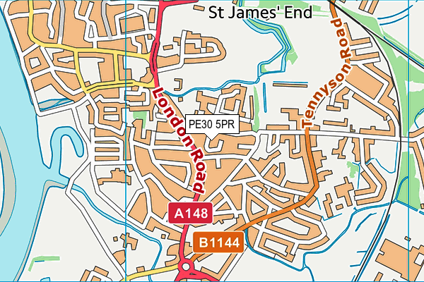 PE30 5PR map - OS VectorMap District (Ordnance Survey)