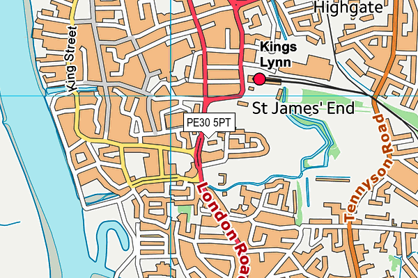 King's Lynn Nursery School map (PE30 5PT) - OS VectorMap District (Ordnance Survey)