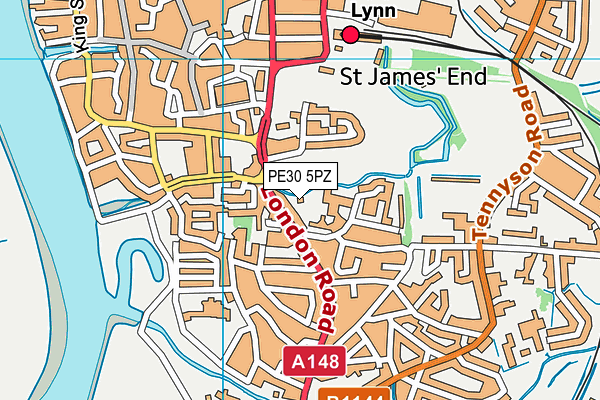 PE30 5PZ map - OS VectorMap District (Ordnance Survey)