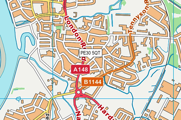 PE30 5QT map - OS VectorMap District (Ordnance Survey)