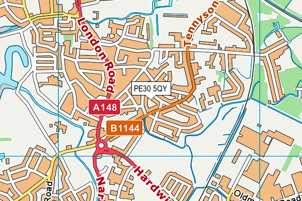 PE30 5QY map - OS VectorMap District (Ordnance Survey)