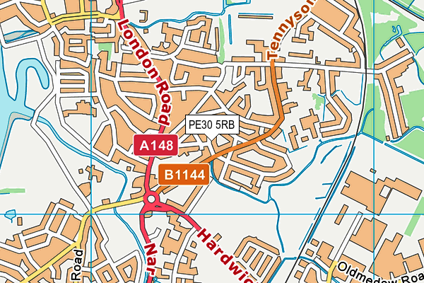 PE30 5RB map - OS VectorMap District (Ordnance Survey)