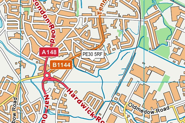 PE30 5RF map - OS VectorMap District (Ordnance Survey)