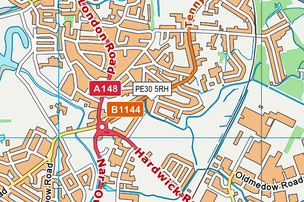 PE30 5RH map - OS VectorMap District (Ordnance Survey)
