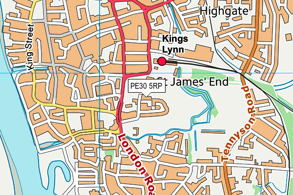 PE30 5RP map - OS VectorMap District (Ordnance Survey)