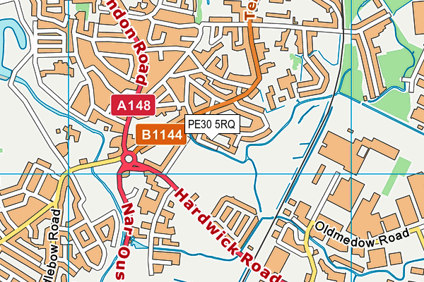 PE30 5RQ map - OS VectorMap District (Ordnance Survey)