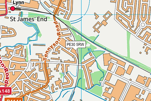 PE30 5RW map - OS VectorMap District (Ordnance Survey)