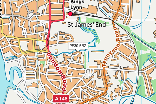 PE30 5RZ map - OS VectorMap District (Ordnance Survey)