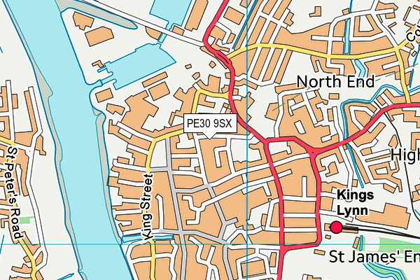 PE30 9SX map - OS VectorMap District (Ordnance Survey)