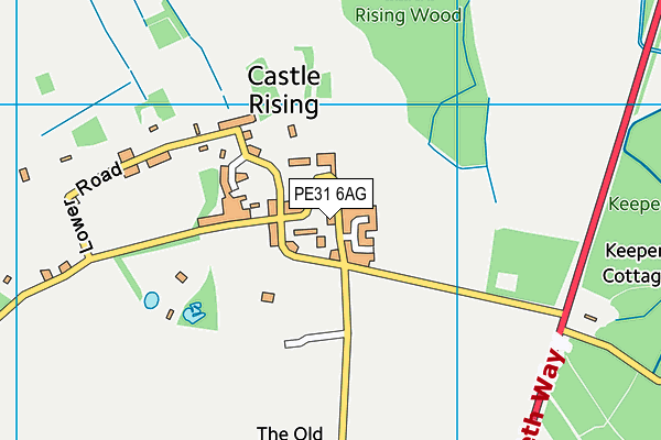 Castle Rising Cricket Club map (PE31 6AG) - OS VectorMap District (Ordnance Survey)