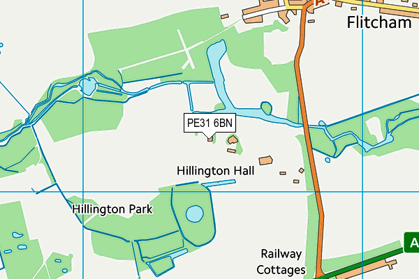 Hillington Cricket Club (Closed) map (PE31 6BN) - OS VectorMap District (Ordnance Survey)