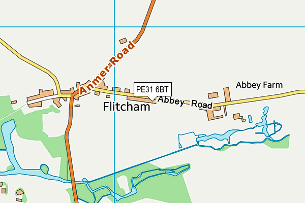 Flitcham Playing Field map (PE31 6BT) - OS VectorMap District (Ordnance Survey)
