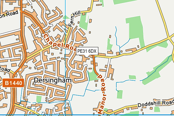 PE31 6DX map - OS VectorMap District (Ordnance Survey)