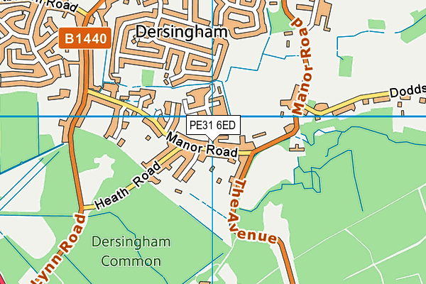 PE31 6ED map - OS VectorMap District (Ordnance Survey)