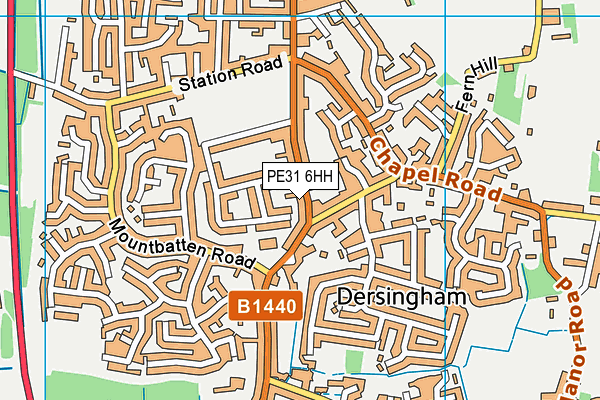 PE31 6HH map - OS VectorMap District (Ordnance Survey)