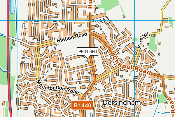 PE31 6HJ map - OS VectorMap District (Ordnance Survey)