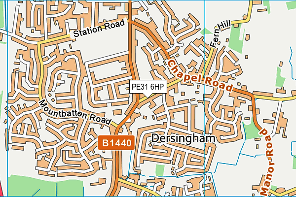 PE31 6HP map - OS VectorMap District (Ordnance Survey)