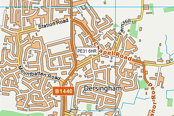 PE31 6HR map - OS VectorMap District (Ordnance Survey)