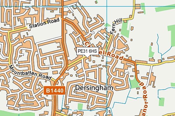 PE31 6HS map - OS VectorMap District (Ordnance Survey)