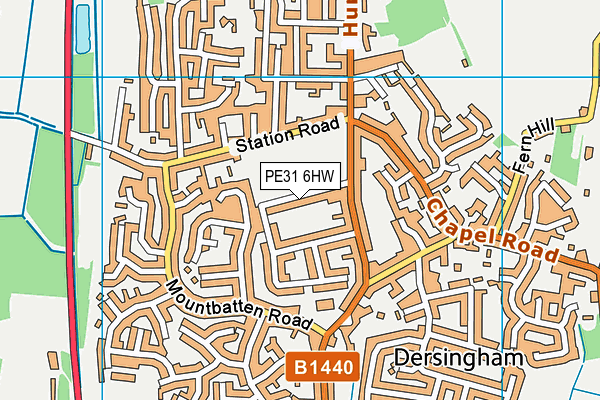 PE31 6HW map - OS VectorMap District (Ordnance Survey)