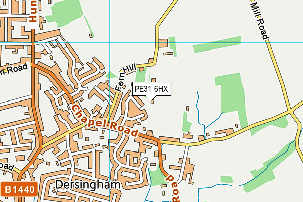 PE31 6HX map - OS VectorMap District (Ordnance Survey)