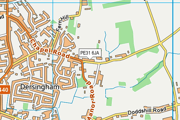 PE31 6JA map - OS VectorMap District (Ordnance Survey)