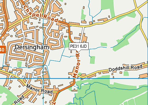 PE31 6JD map - OS VectorMap District (Ordnance Survey)