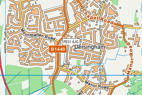 PE31 6JG map - OS VectorMap District (Ordnance Survey)