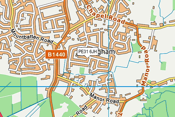 PE31 6JH map - OS VectorMap District (Ordnance Survey)