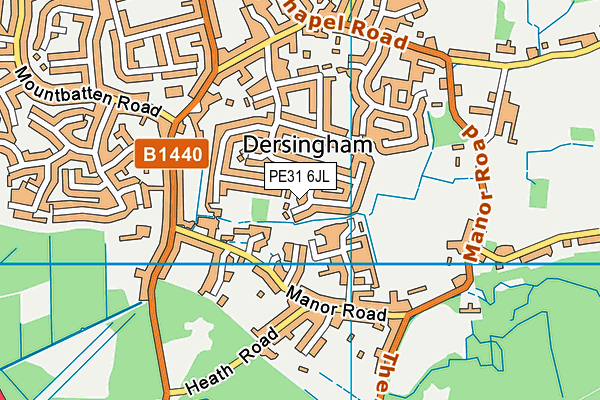 PE31 6JL map - OS VectorMap District (Ordnance Survey)