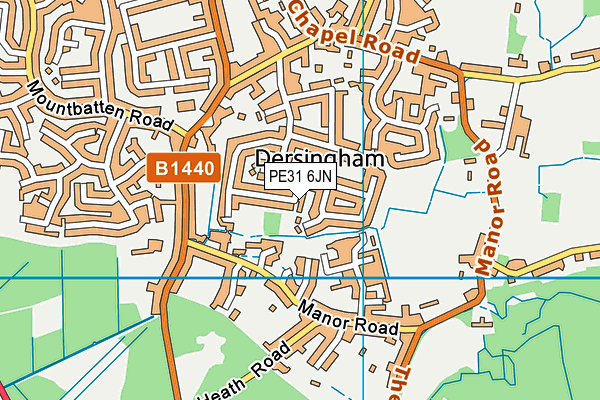 PE31 6JN map - OS VectorMap District (Ordnance Survey)