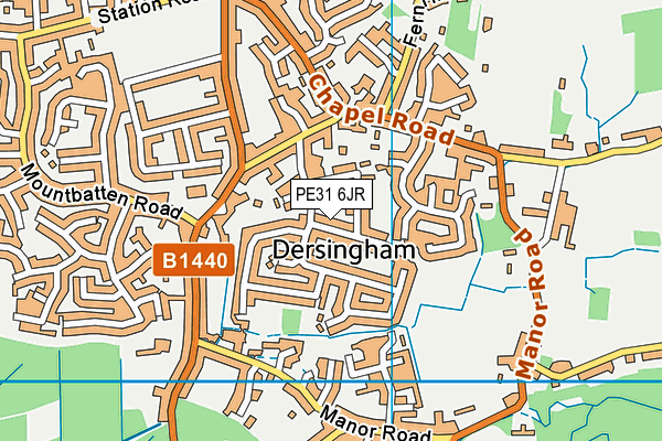 PE31 6JR map - OS VectorMap District (Ordnance Survey)