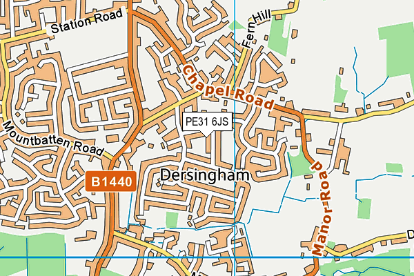 PE31 6JS map - OS VectorMap District (Ordnance Survey)