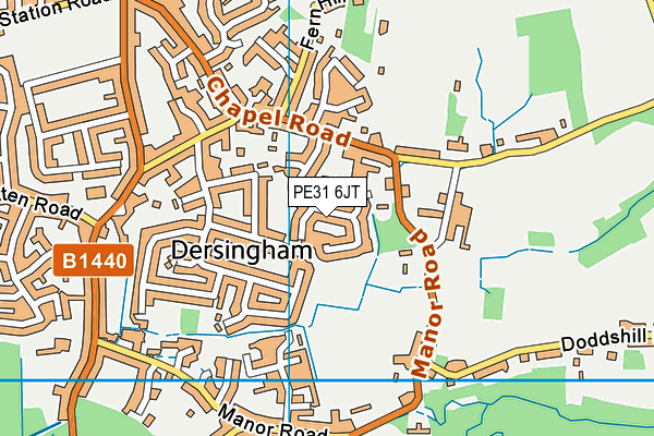 PE31 6JT map - OS VectorMap District (Ordnance Survey)