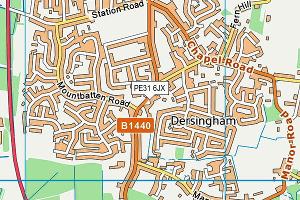 PE31 6JX map - OS VectorMap District (Ordnance Survey)