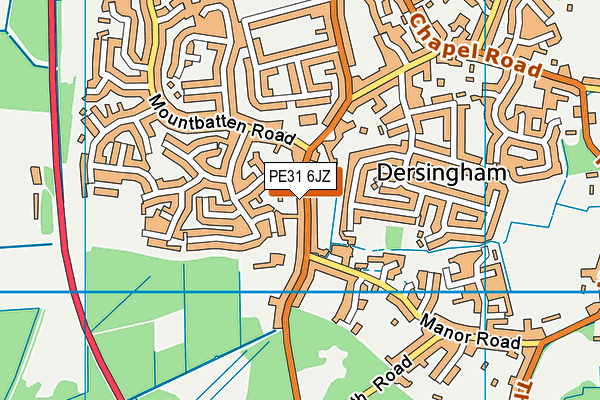 PE31 6JZ map - OS VectorMap District (Ordnance Survey)