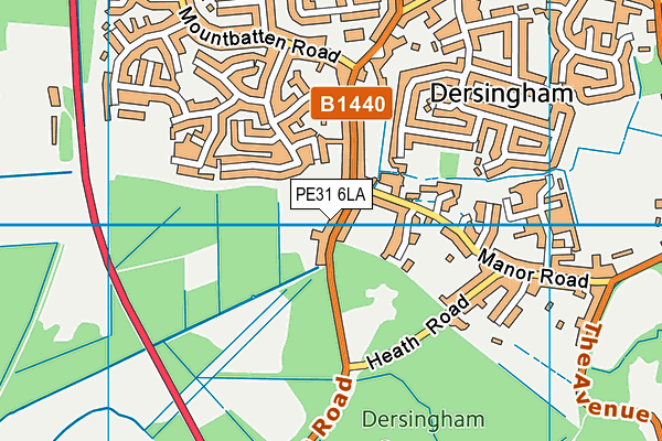 PE31 6LA map - OS VectorMap District (Ordnance Survey)