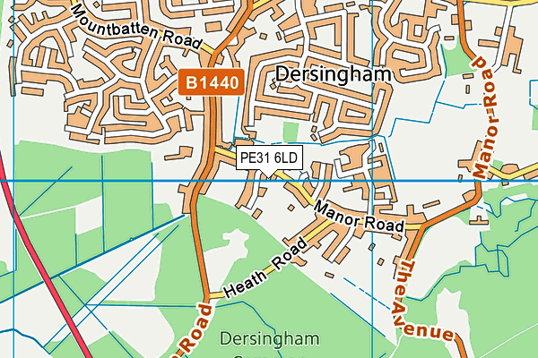 PE31 6LD map - OS VectorMap District (Ordnance Survey)