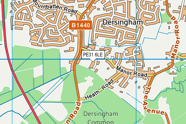 PE31 6LE map - OS VectorMap District (Ordnance Survey)