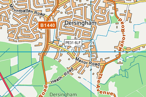 PE31 6LF map - OS VectorMap District (Ordnance Survey)