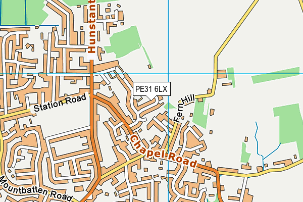PE31 6LX map - OS VectorMap District (Ordnance Survey)