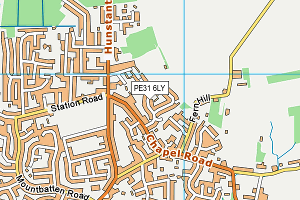 PE31 6LY map - OS VectorMap District (Ordnance Survey)