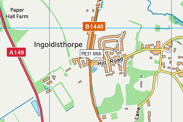 PE31 6NX map - OS VectorMap District (Ordnance Survey)